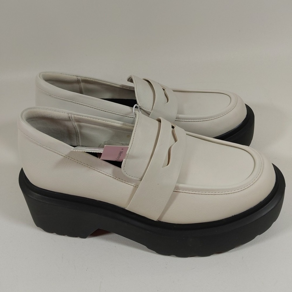 WILD FABLE  Lacey Loafers  Mary Janes Black & White Platform Shoes  Sz 6 1/2 NWT - Picture 4 of 6